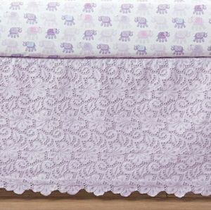 Purple lace crib skirt